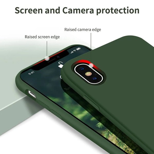 Rvelon iPhone X/iPhone Xs -silikonisuojakuori, vihreä