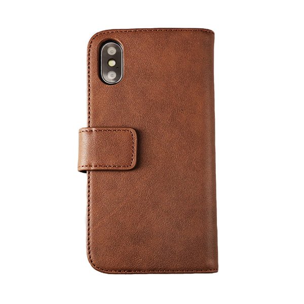 Rvelon iPhone X/iPhone Xs Kotelo Aito Nahka Ruskea