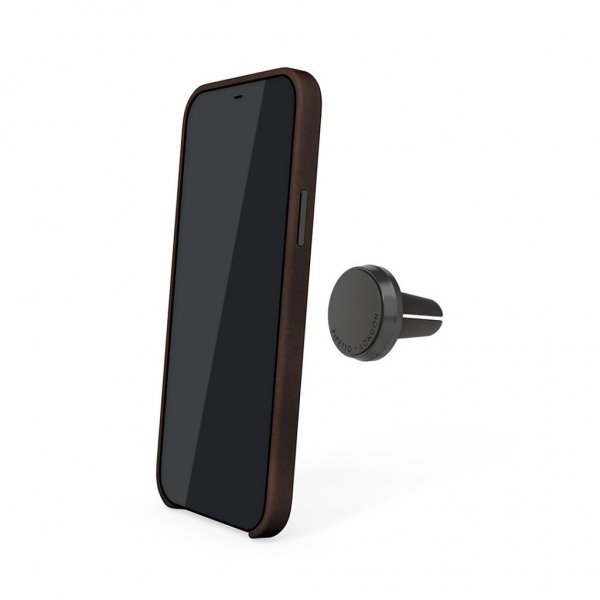 Pipetto Magnetic Leather Case iPhone 12/12 Pro, ruskea