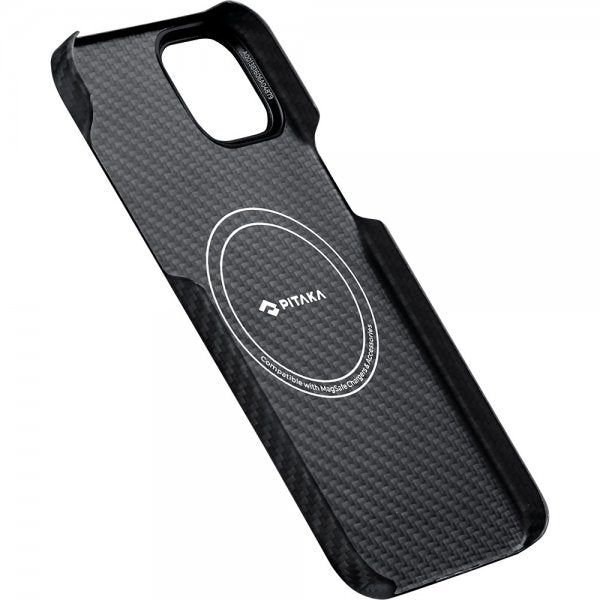 Pitaka iPhone 15 -kuori MagEZ Case 4, musta/harmaa twill
