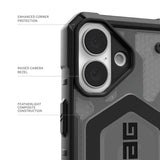 Urban Armor Gear (UAG) iPhone 16 -suojakuori Pathfinder Clear MagSafe Ash