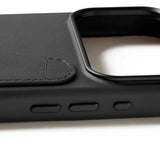 Mujjo iPhone 17 Pro Max -suojakuori, täysnahkainen lompakkokotelo MagSafe, musta