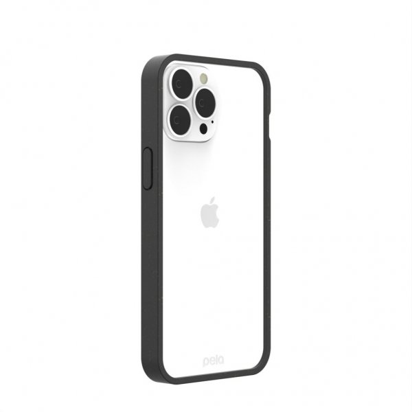 Pela iPhone 13 Pro Max -kuori, ympäristöystävällinen, läpinäkyvä, musta