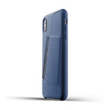 Mujjo iPhone Xs Max Kuori Full Leather Wallet Case Monaco Blue