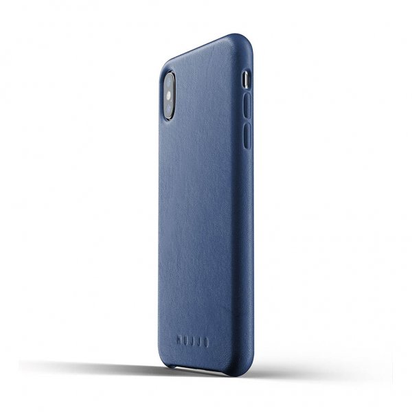 Mujjo iPhone Xs Max Kuori Full Leather Case Monaco Blue