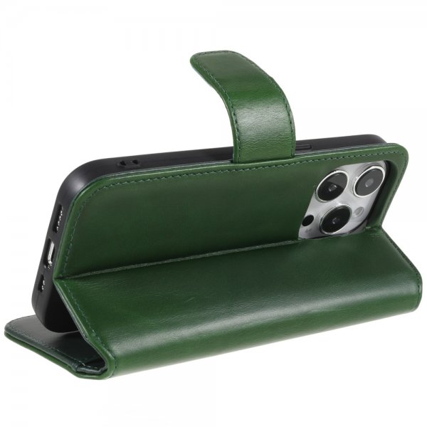 Nordic Covers iPhone 14 Pro Essential Leather -suojakotelo, Juniper Green