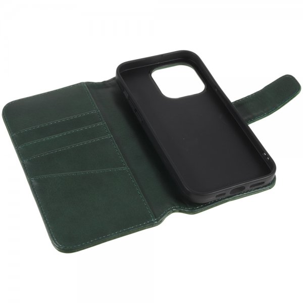 Nordic Covers iPhone 14 Pro Essential Leather -suojakotelo, Juniper Green