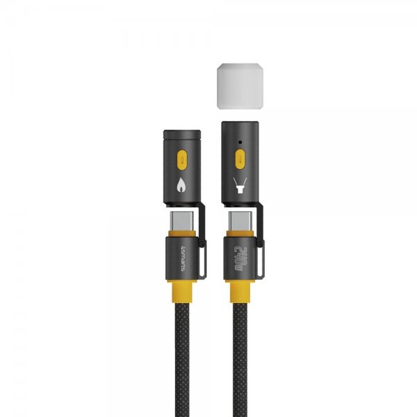4smarts Kaapeli 3in1 USB-C Set Explorer 240W 1.5m Musta