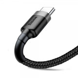 Baseus Cafule -kaapeli USB-A/USB-C 3m Harmaa Musta