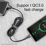 Baseus Cafule -kaapeli USB-A/USB-C 3m Harmaa Musta
