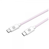 Celly USB-C–USB-C-johto, puuvillapunottu, 1,5 m, vaaleanpunainen