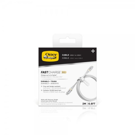 Otterbox-kaapeli, pikalataus, laadukas USB-C–USB-C-kaapeli, 2 m, Cloudy Sky