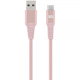 Xqisit punottu USB-A–USB-C-kaapeli 2 m ruusukulta