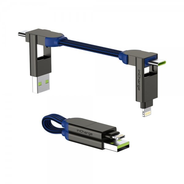 Rolling Square Kaapeli inCharge X Keyring 100W 6in1 Safiirinsininen