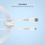 Fixed Kabel Liquid Silicone USB-A/Lightning 1,2 m Valkoinen