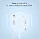 Fixed Kaapeli Liquid Silicone USB-C/Lightning 1.2m Valkoinen
