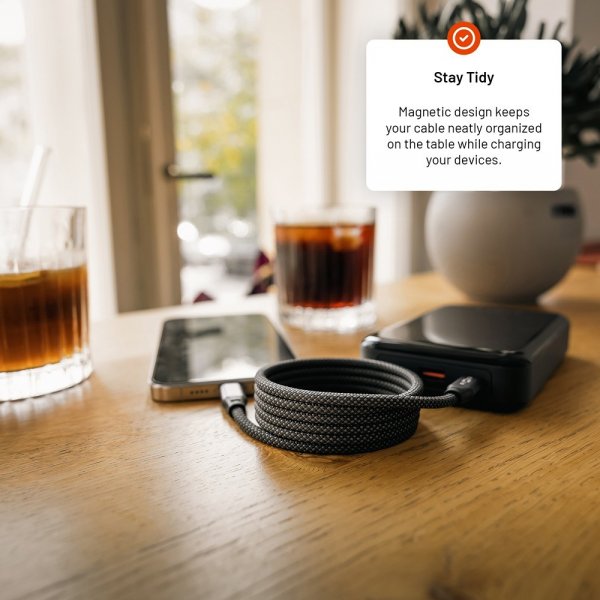 Kiinteä kaapeli Magneettinen USB-C–USB-C 240W 1.2m