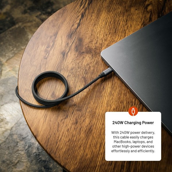Kiinteä kaapeli Magneettinen USB-C–USB-C 240W 1.2m