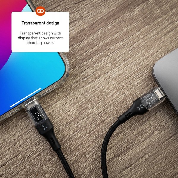 Kiinteä kaapeli näytöllä USB-C/USB-C 100W 2m