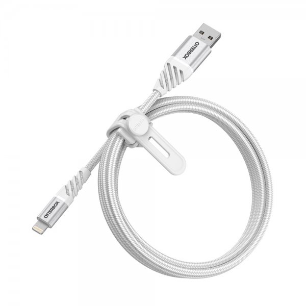 Otterbox Premium Lightning–USB-A-kaapeli 1 m, pilvenvalkoinen