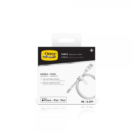 Otterbox Premium Lightning–USB-A-kaapeli 1 m, pilvenvalkoinen