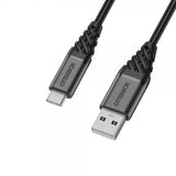 Otterbox Premium USB-C-USB-A-kaapeli 3 m, Dark Ash