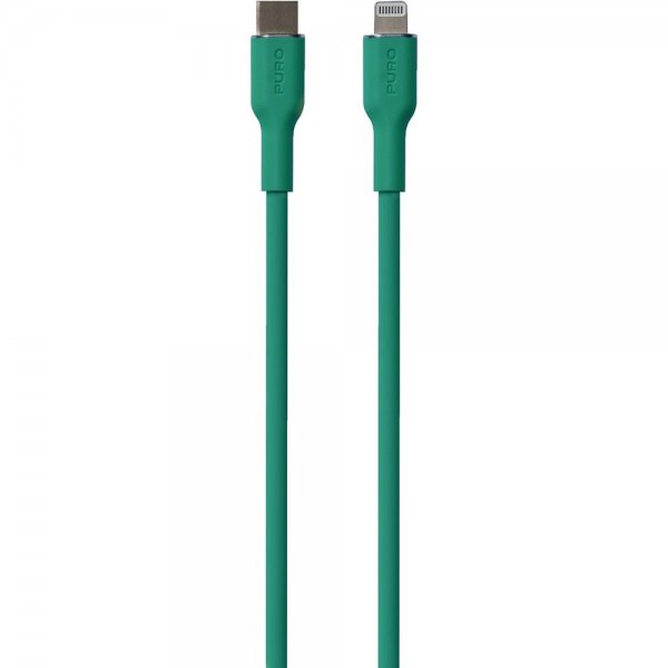 Puro Kaapeli Soft Charge & Sync USB-C/Lightning 1,5m Vihreä