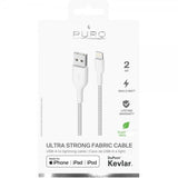 Puro Kabel Ultra Strong Fabric Cable USB-A/Lightning 2m Valkoinen