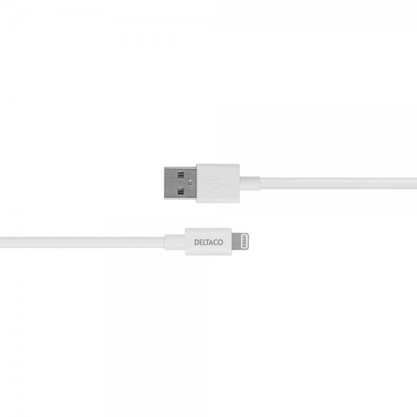 Deltaco USB-A–Lightning-kaapeli 1m Valkoinen