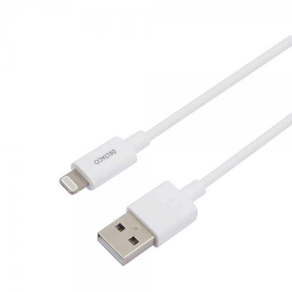 Deltaco USB-A–Lightning-kaapeli 1m Valkoinen