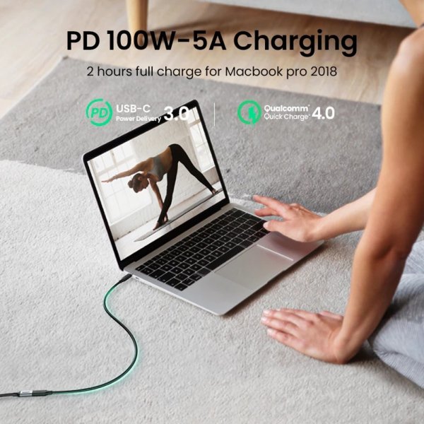 Ugreen USB-C-jatkojohto 100W 4K 1m