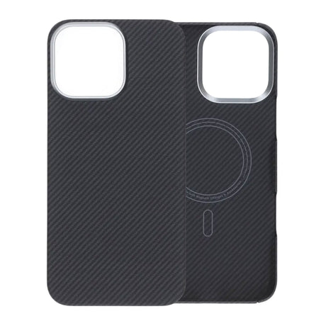 iPhone 16 Pro Max Kuori Kevlar MagSafe Musta raidoilla