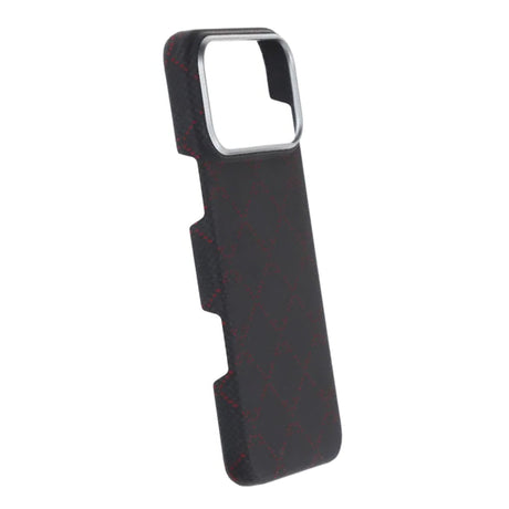 iPhone 17 Pro Max Kuori Kevlar MagSafe Musta-punainen ruudukkokuvio