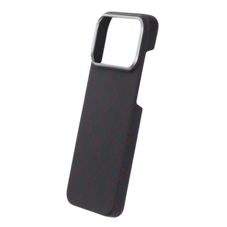 iPhone 17 Pro Max Kuori Kevlar MagSafe Musta-punainen ruudukkokuvio