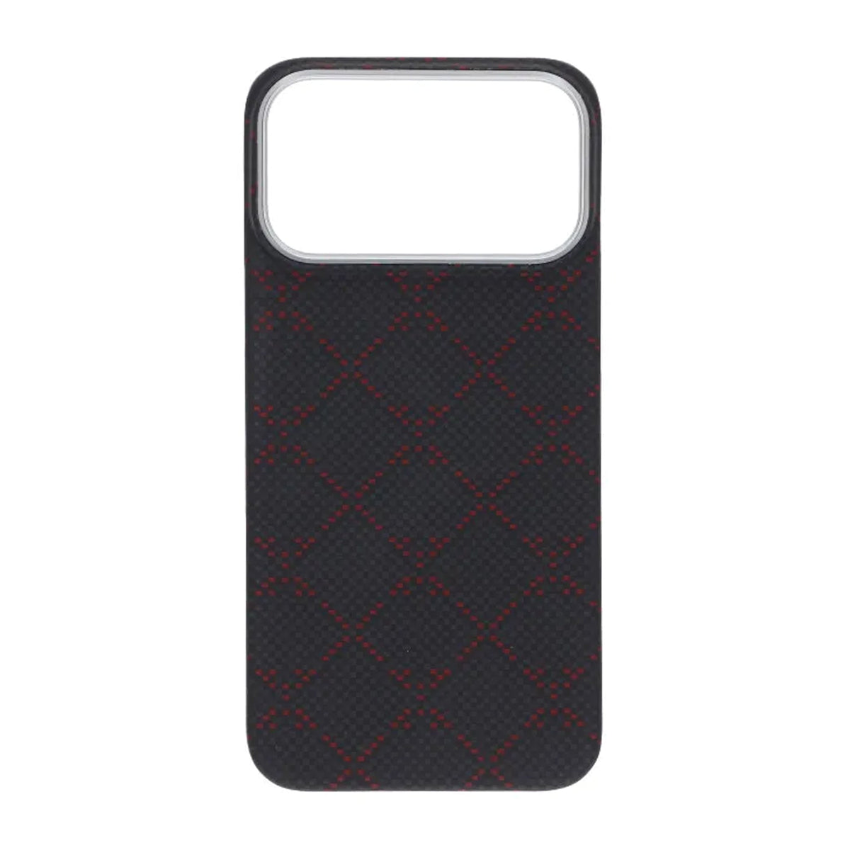 iPhone 17 Pro Max Kuori Kevlar MagSafe Musta-punainen ruudukkokuvio