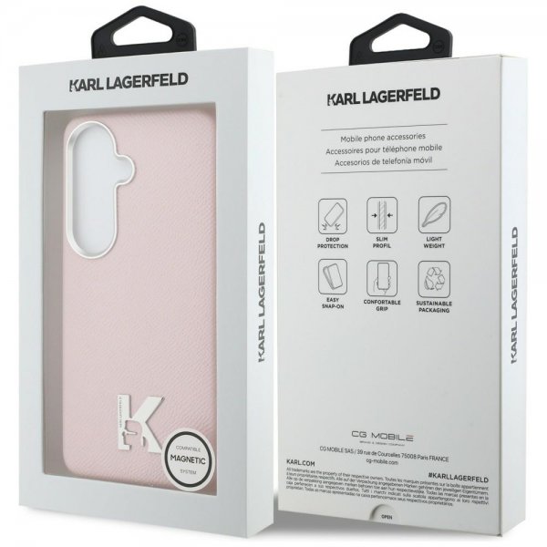 Karl Lagerfeld Samsung Galaxy S26 Suojakuori K Logo MagSafe Vaaleanpunainen