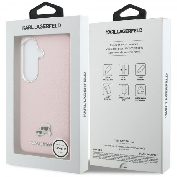 Karl Lagerfeld Samsung Galaxy S26 Plus Saffiano MagSafe -kuori Ruusukulta