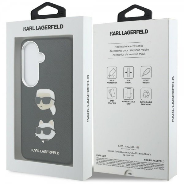 Karl Lagerfeld Samsung Galaxy S26 Plus -suojakuori Saffiano Karl & Choupette Musta
