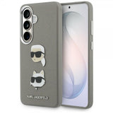 Karl Lagerfeld Samsung Galaxy S26 Saffiano Karl & Choupette -suojakuori, hopea