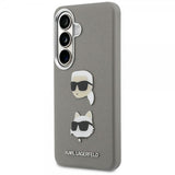 Karl Lagerfeld Samsung Galaxy S26 Saffiano Karl & Choupette -suojakuori, hopea