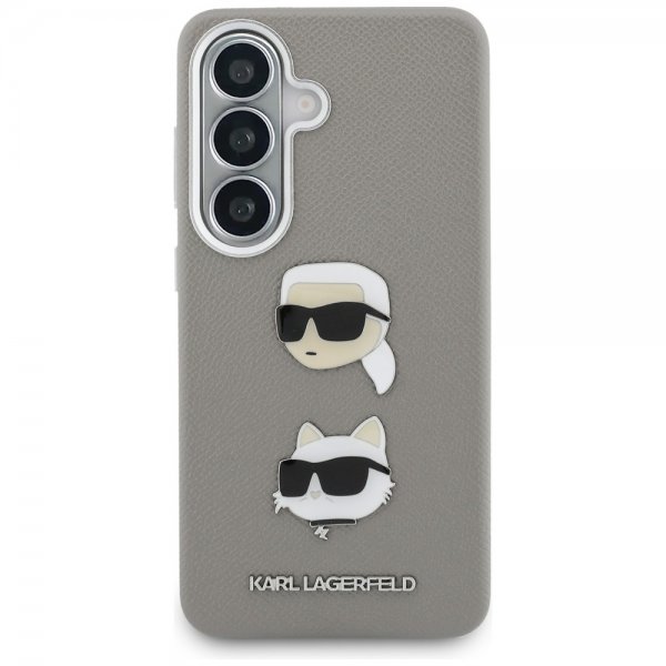 Karl Lagerfeld Samsung Galaxy S26 Saffiano Karl & Choupette -suojakuori, hopea
