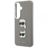 Karl Lagerfeld Samsung Galaxy S26 Saffiano Karl & Choupette -suojakuori, hopea