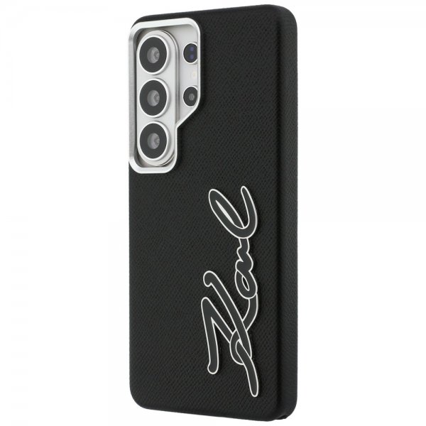 Karl Lagerfeld Samsung Galaxy S26 Ultra -kuori Metal Logo Grained - musta