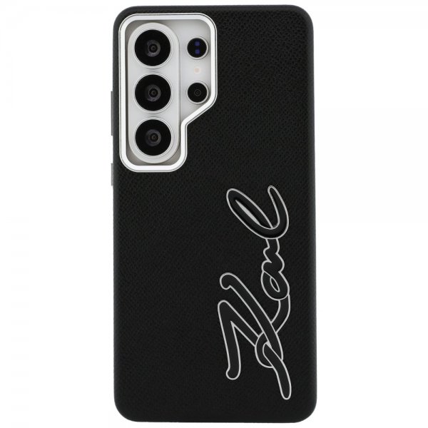 Karl Lagerfeld Samsung Galaxy S26 Ultra -kuori Metal Logo Grained - musta