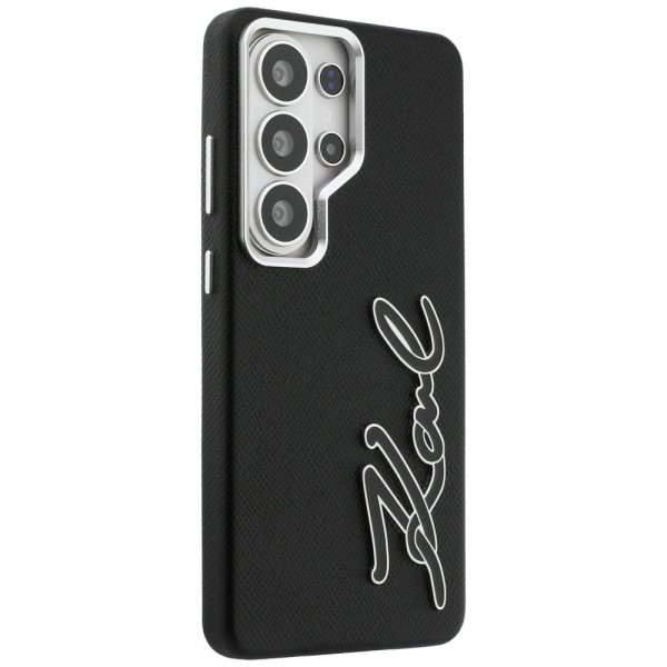 Karl Lagerfeld Samsung Galaxy S26 Ultra -kuori Metal Logo Grained - musta