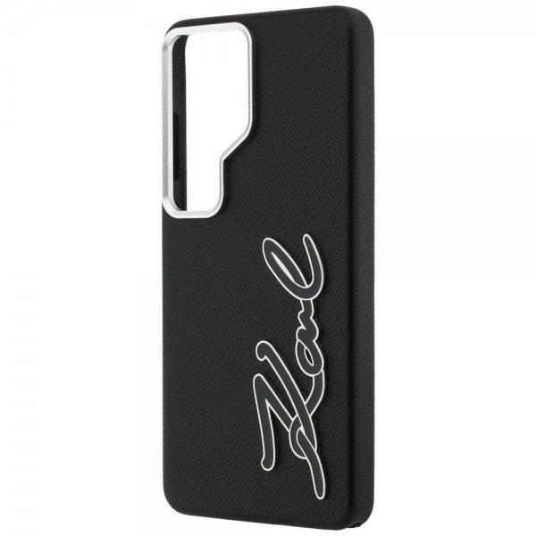 Karl Lagerfeld Samsung Galaxy S26 Ultra -kuori Metal Logo Grained - musta