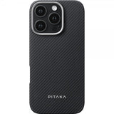 Pitaka iPhone 16 Pro Kuori Ultra-Slim Case MagSafe Musta/Harmaa Twill