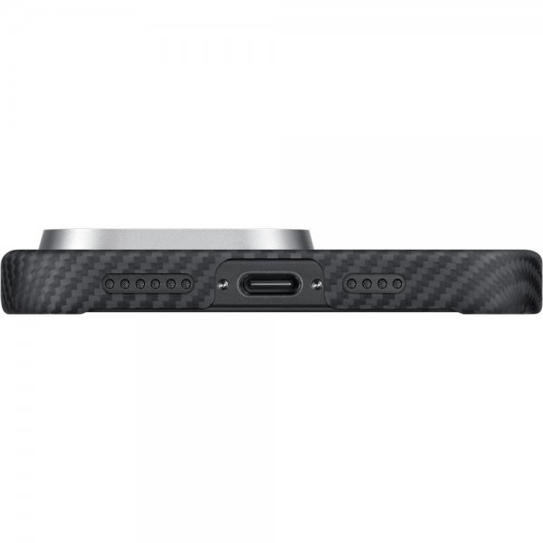 Pitaka iPhone 16 Pro Max Kuori Ultra-Slim Case MagSafe Musta/Harmaa Twill