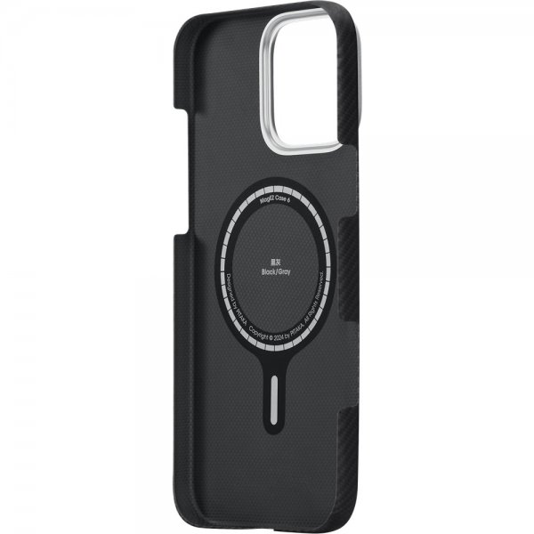 Pitaka iPhone 16 Pro Max Kuori Ultra-Slim Case MagSafe Musta/Harmaa Twill