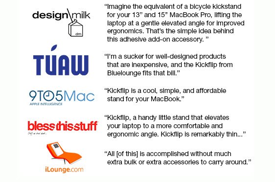 Bluelounge Kickflip MacBook Pro 15/16" kokoontaittuva tuki, musta